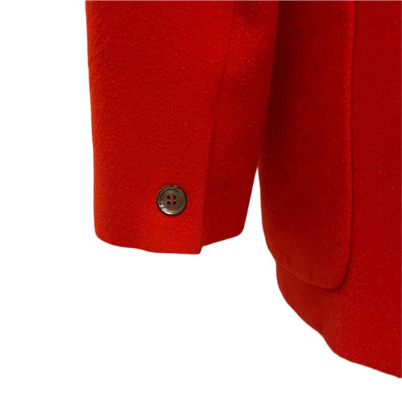 Vintage Neiman Marcus 100% Cashmere Red Orange One Button Blazer Jacket Size 8 - Picture 2 of 7